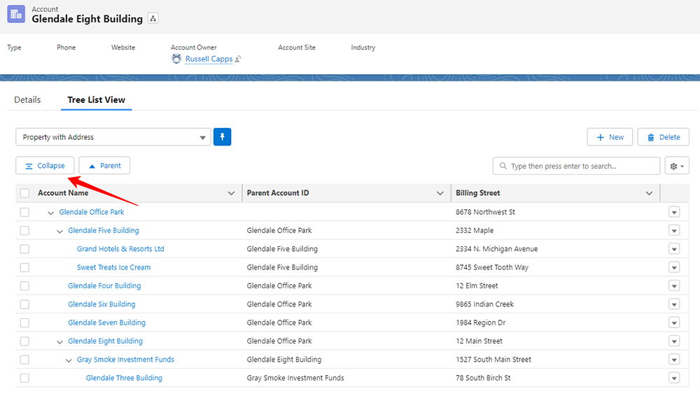 Inovi Tree List View Screenshot