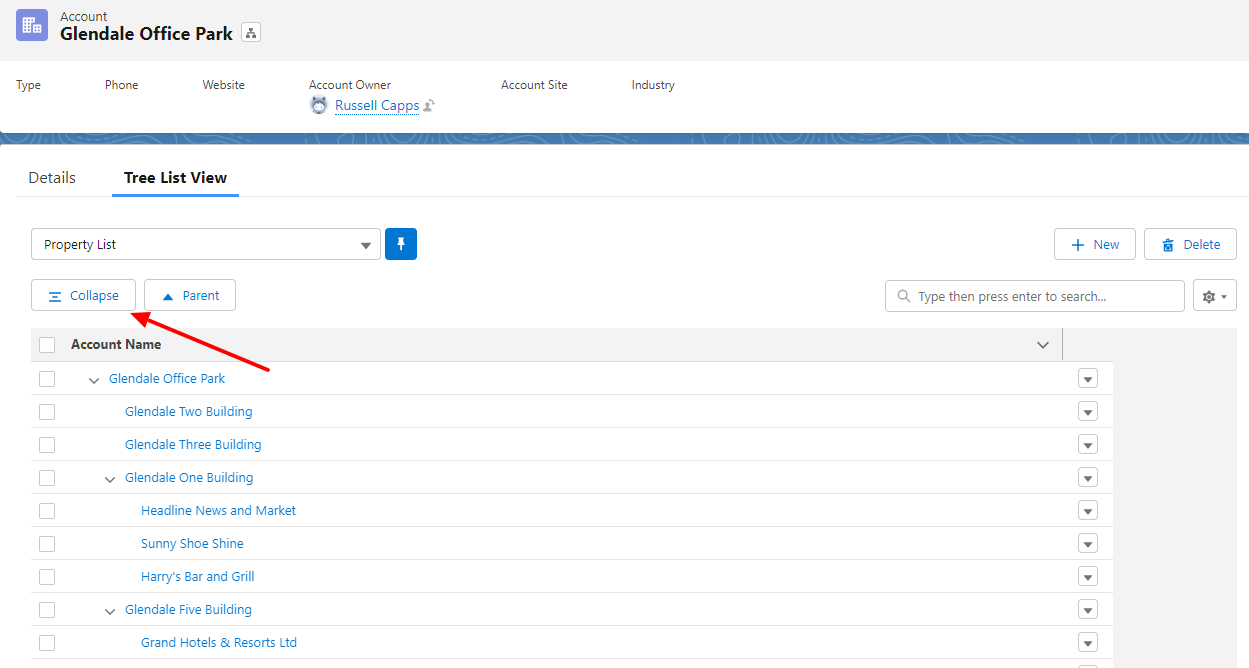 Inovi Tree List View Screenshot