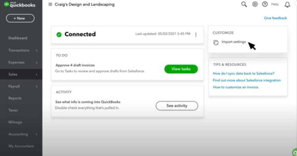 Salesforce to QuickBooks Connector